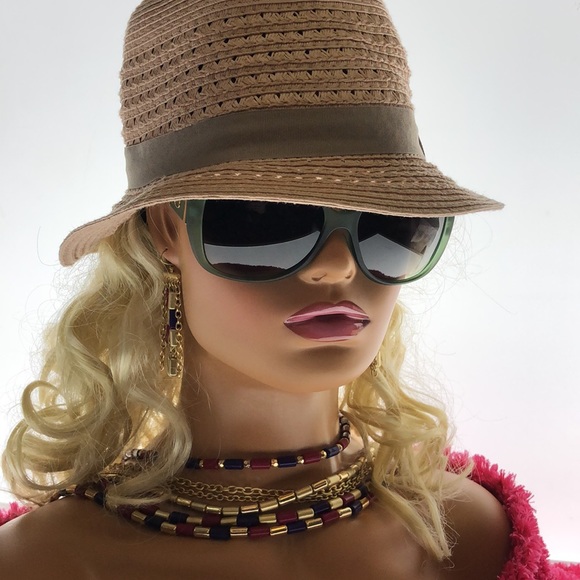 Oscar DeLa Renta Big Round Green Frame Thick Arm With Gold Emblem Green Tint - Picture 3 of 7